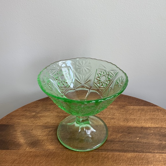 Dining Vintage Green Candy Dish Glass Poshmark